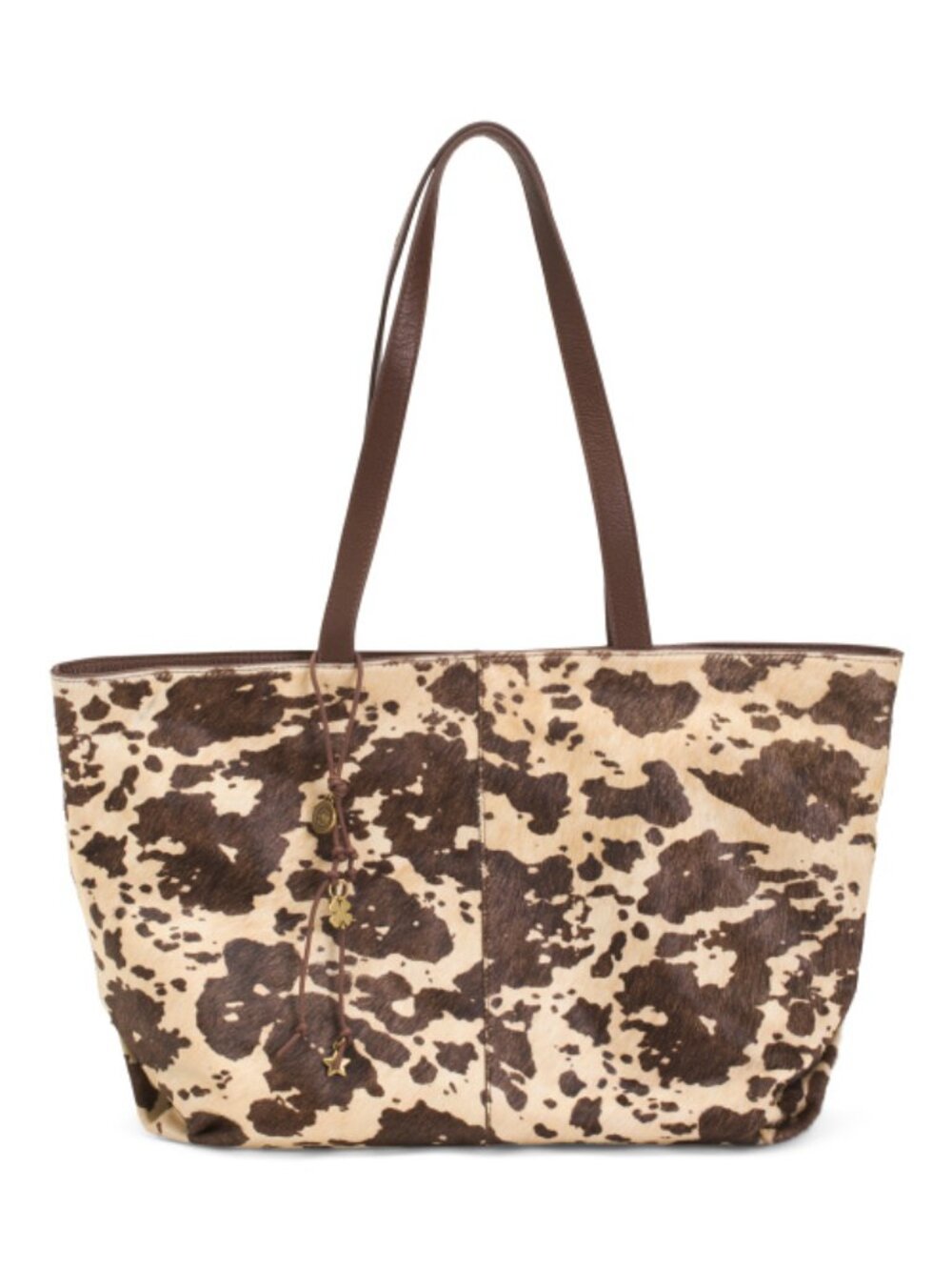 (New) Lucky Brand – Noel Calf Hair Leather Tote Shoulder Bag (Dark Cappucino)